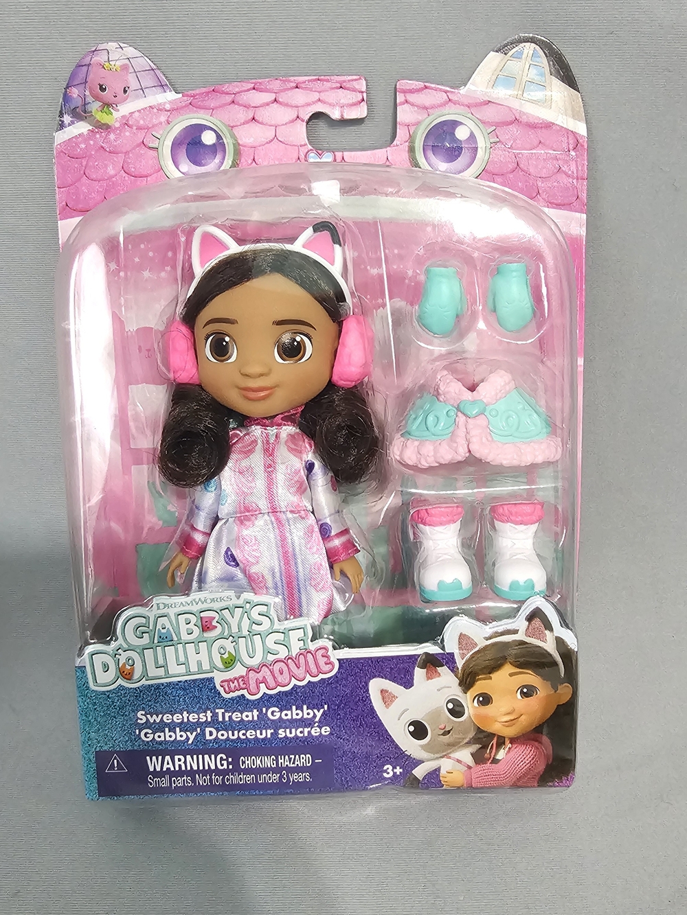 DreamWorks Gabby Doll Pink Coat with Teal Accents & Pink Earmuffs